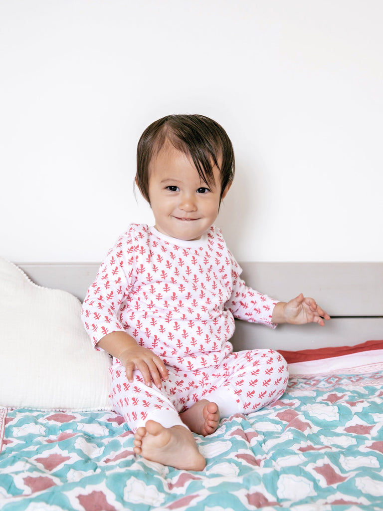 Toddler & Big Kid Cotton Knit PJ Set (Pink City)  Malabar Baby   