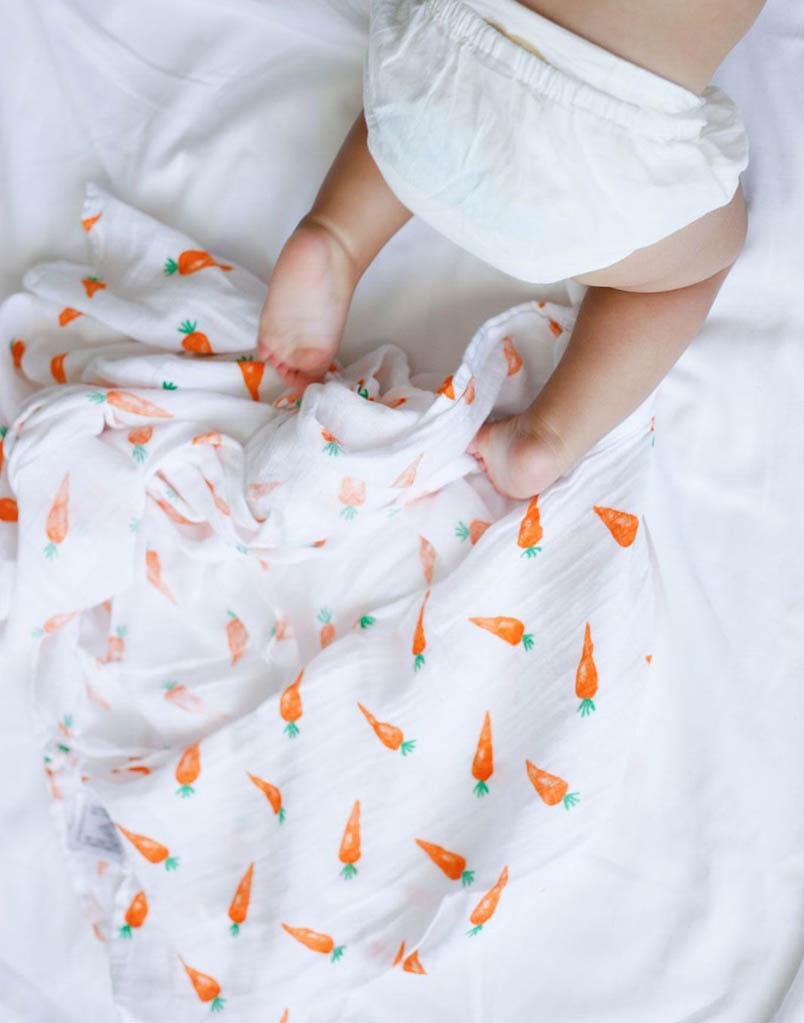 Organic Swaddle Set - First Foods (Avocado & Carrot) Swaddles & Blankets Malabar Baby   