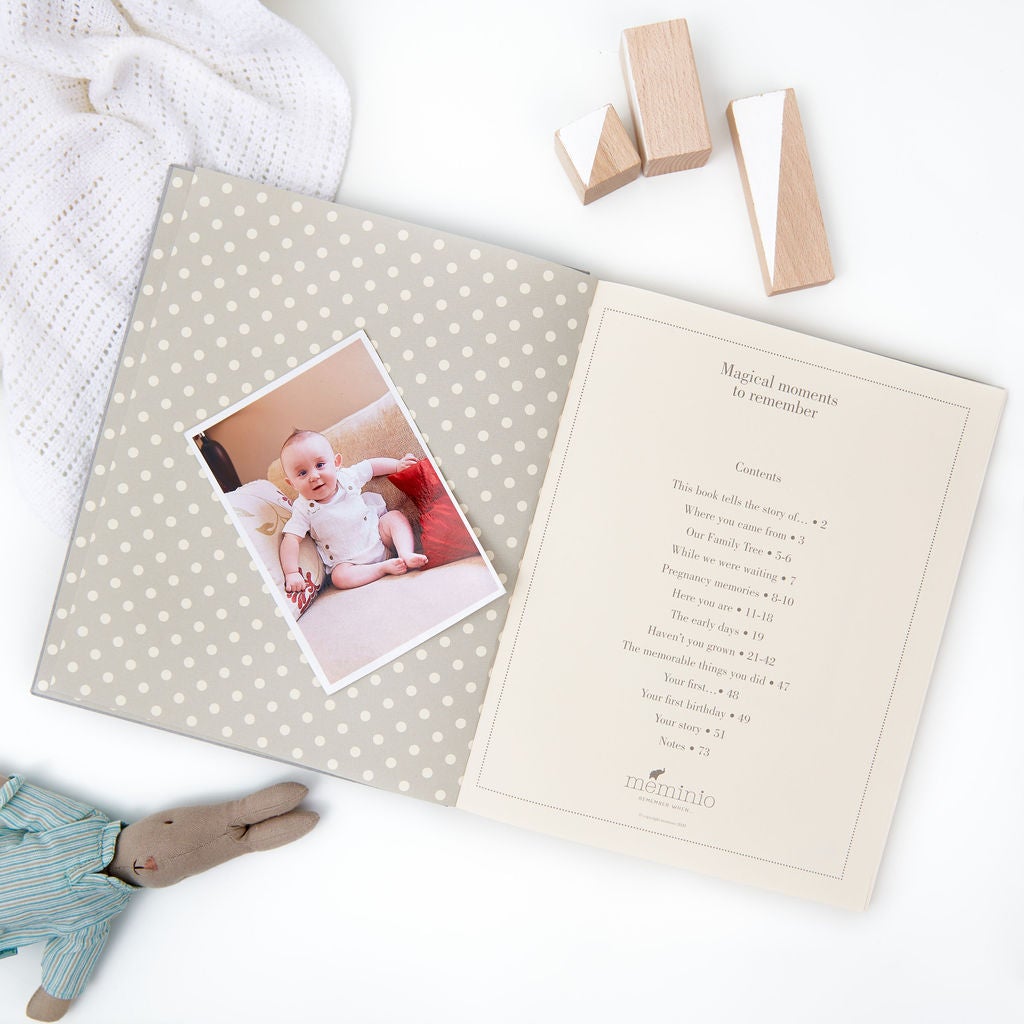 The Story of You, a Baby Memory Book in Oat Journal meminio   