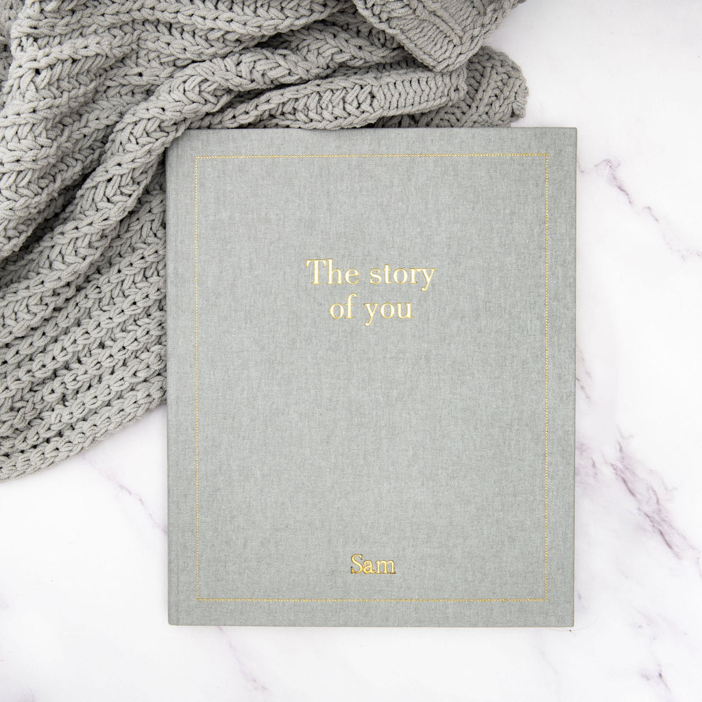 The Story of You, a Baby Memory Book in Grey Journal meminio   