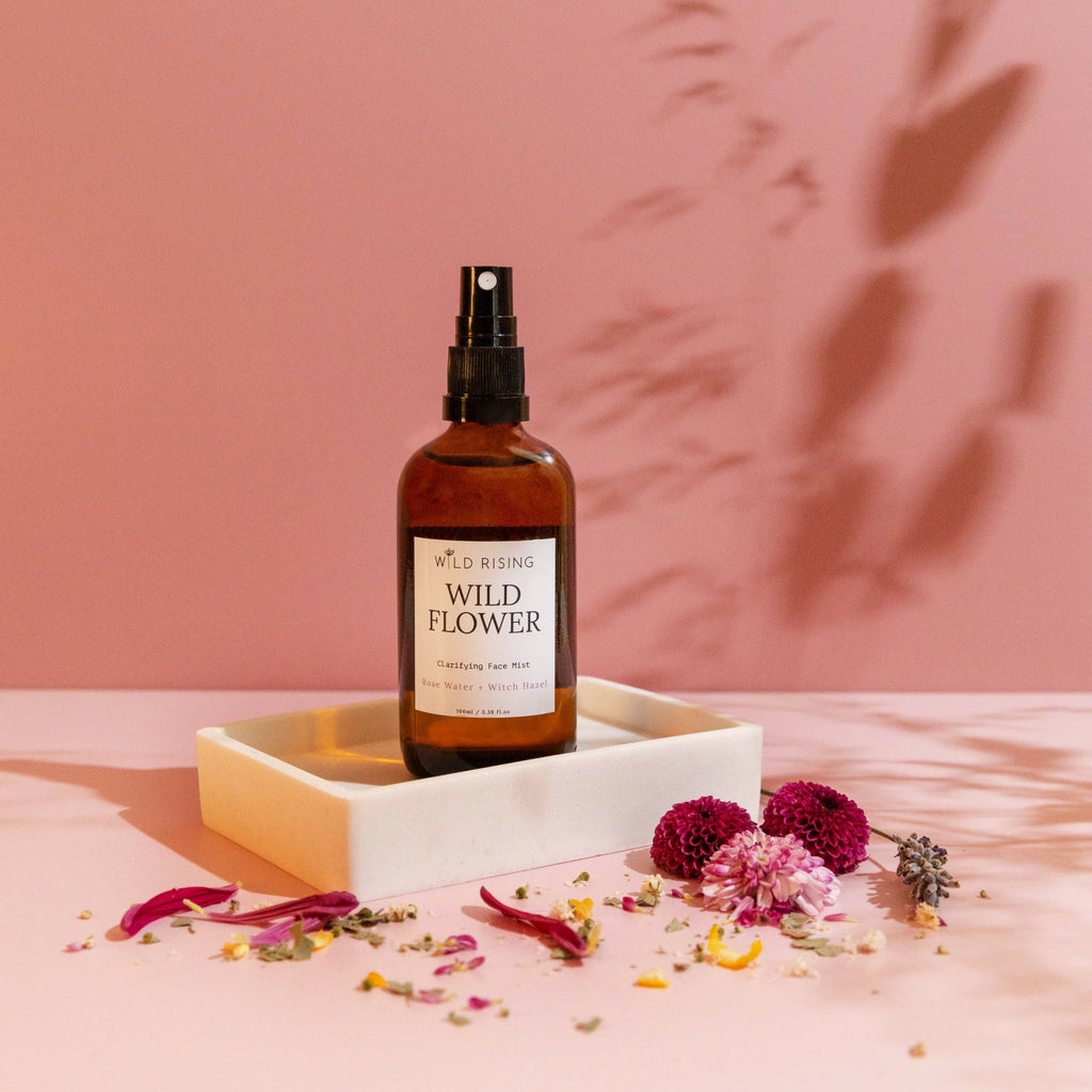 Wild Flower - Organic Rose Water Facial Toner With Witch Hazel  Wild Rising Skincare   