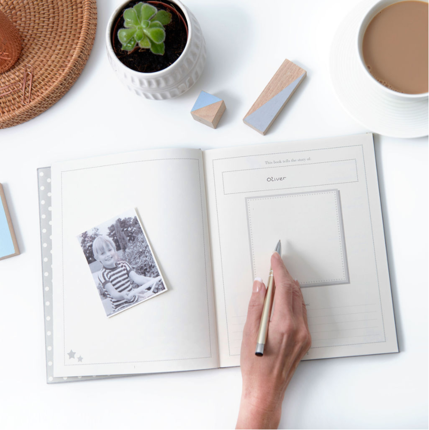 The Story of You, a Baby Memory Book in Grey Journal meminio   