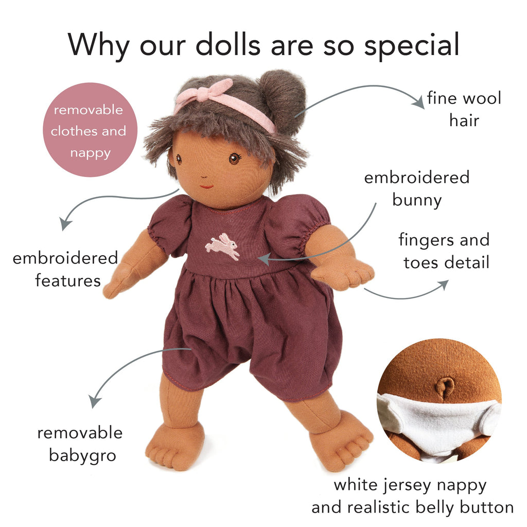 Baby Lola Rag Doll Soft Dolls Thread Bear Design   