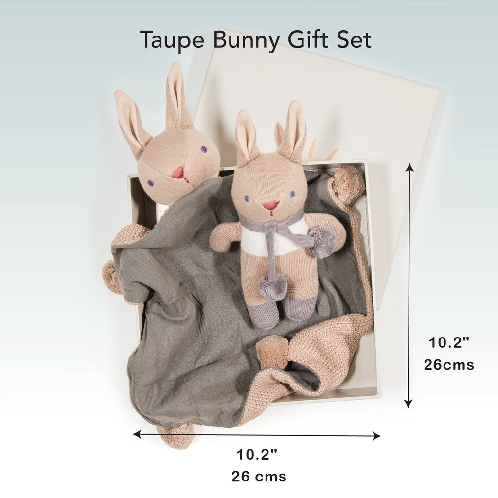 Baby Threads Taupe Bunny Gift Set Baby Threads Thread Bear Design   