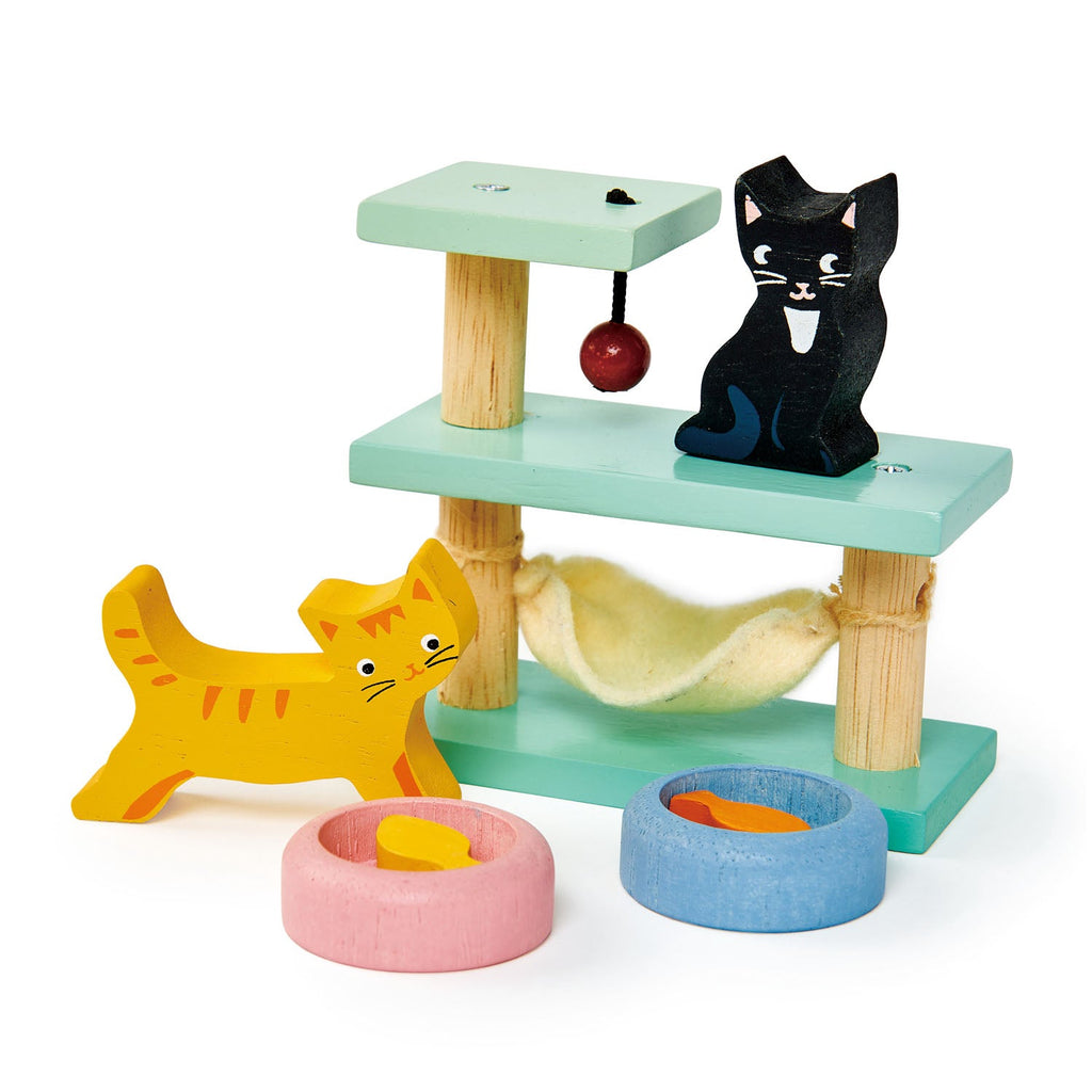 Pet Cat & Pet Dog Toy Bundle Wooden dolls house furniture Tender Leaf Toys   