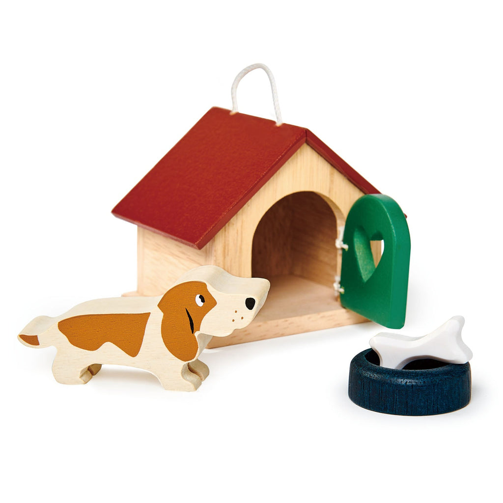 Pet Cat & Pet Dog Toy Bundle Wooden dolls house furniture Tender Leaf Toys   