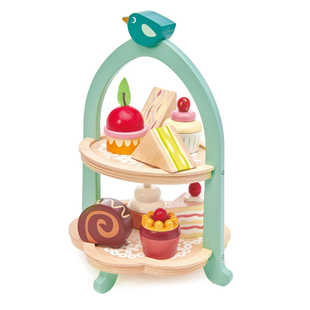 Birdie Afternoon Tea Stand Wooden pretend play Tender Leaf Toys   