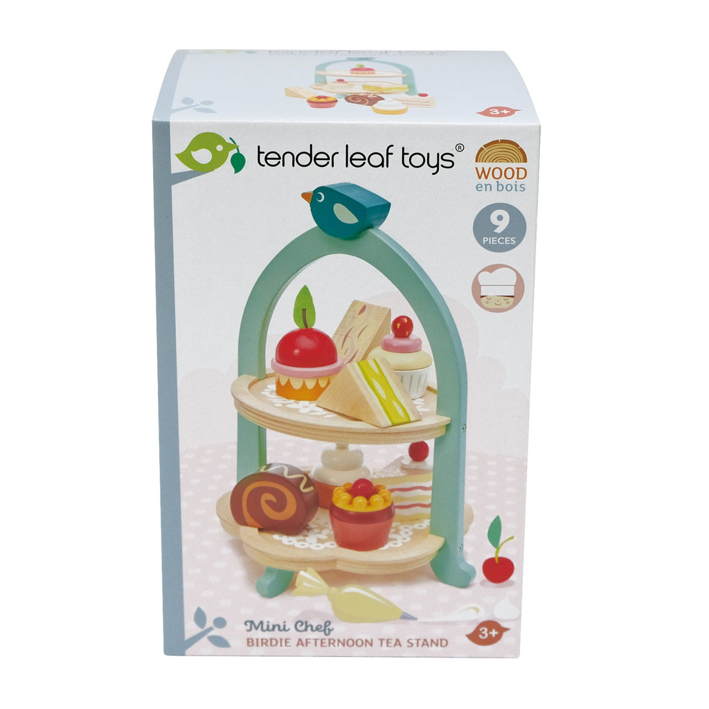 Birdie Afternoon Tea Stand Wooden pretend play Tender Leaf Toys   