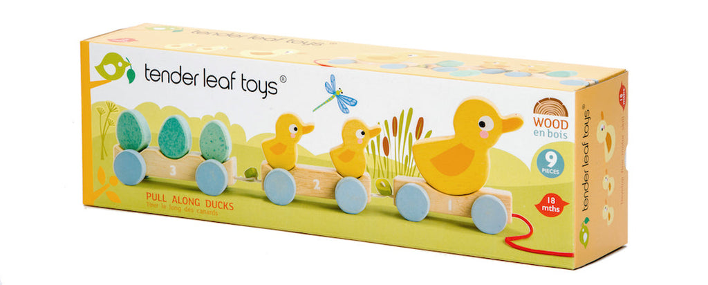 Pull Along Ducks wooden toddler tales Tender Leaf Toys   