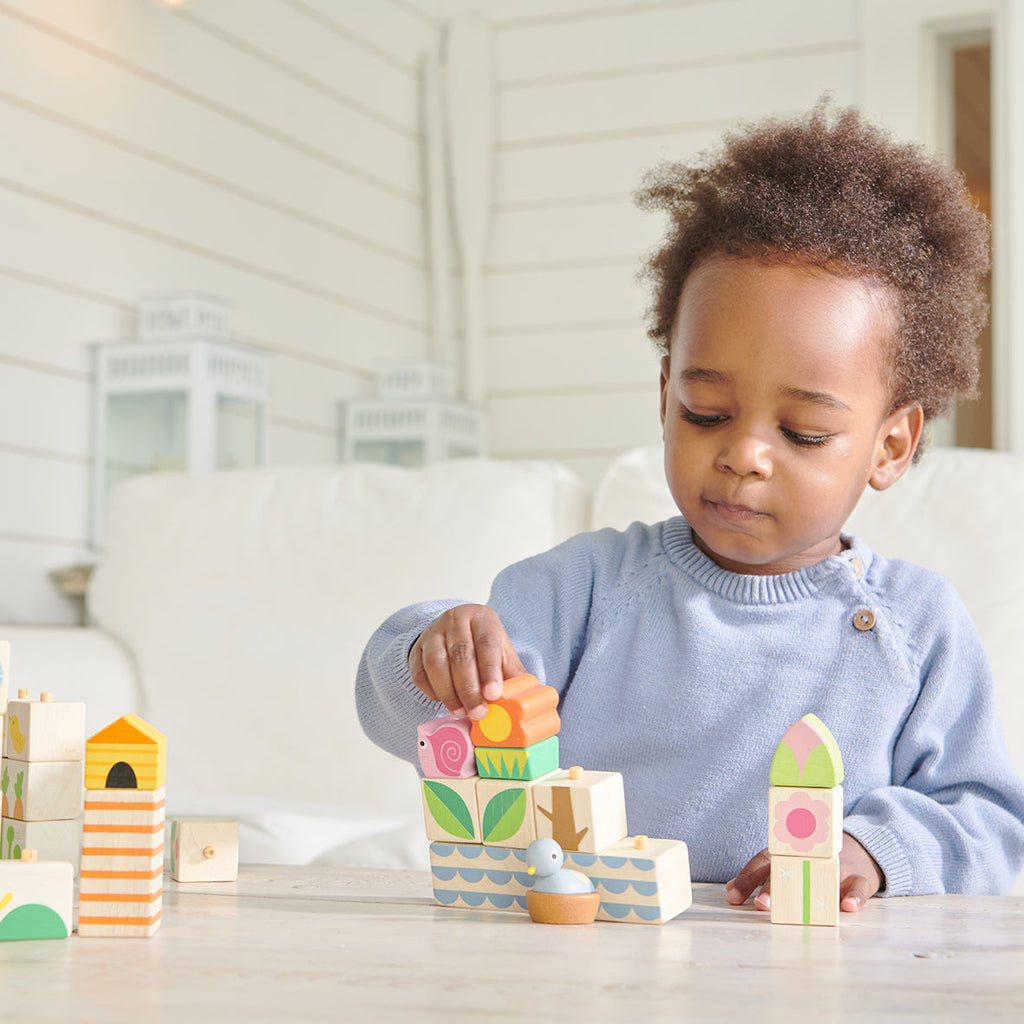 Garden Blocks wooden toddler tales Tender Leaf Toys   