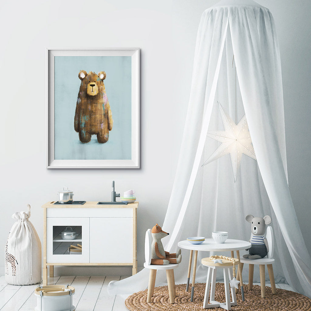 Woodland Bear Nursery Print  Tigercub Prints   