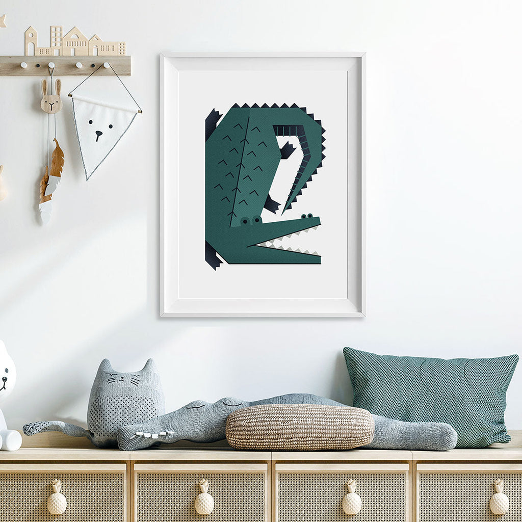 Minimal Crocodile Safari Nursery Print Single Prints Tigercub Prints   