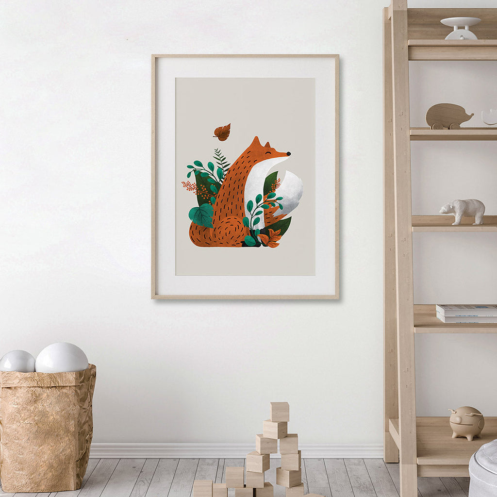 Scandi Fox Nursery Neutral Print  Tigercub Prints   