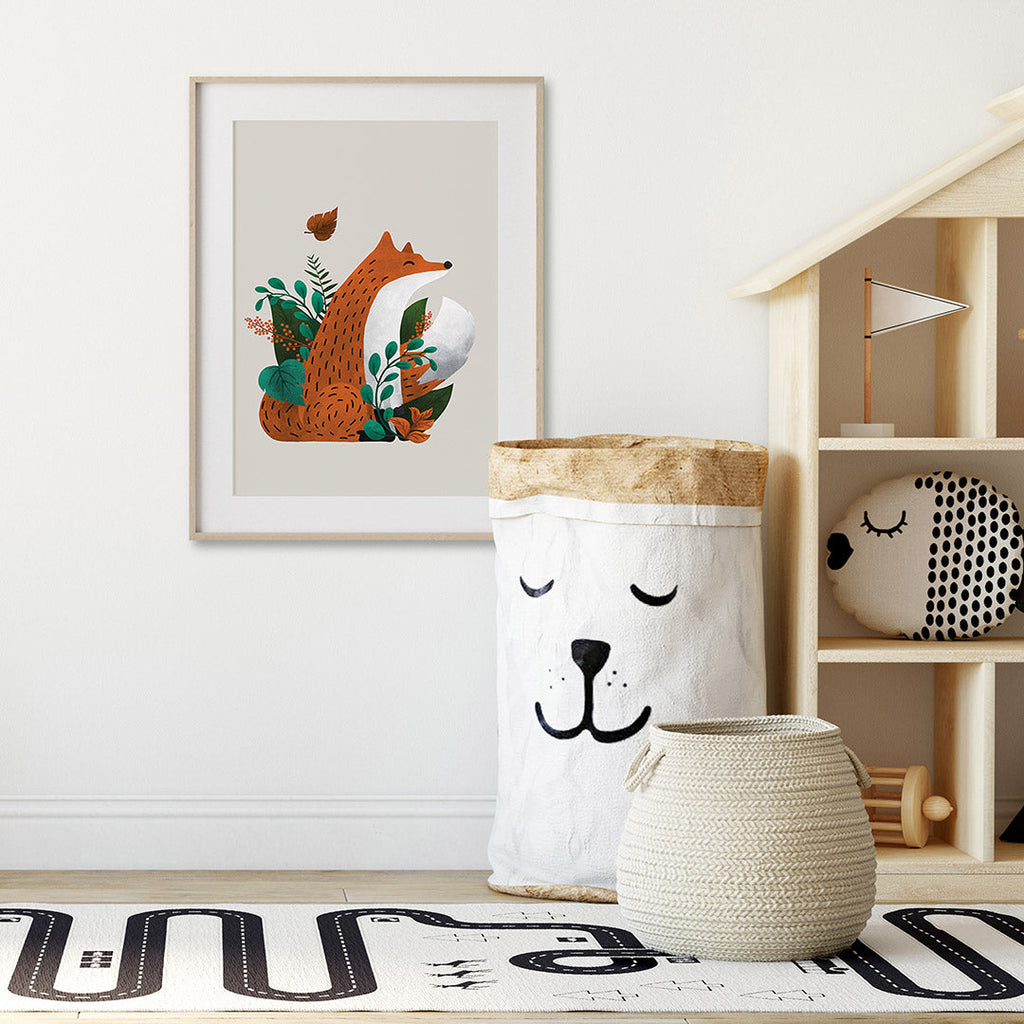 Scandi Fox Nursery Neutral Print  Tigercub Prints   