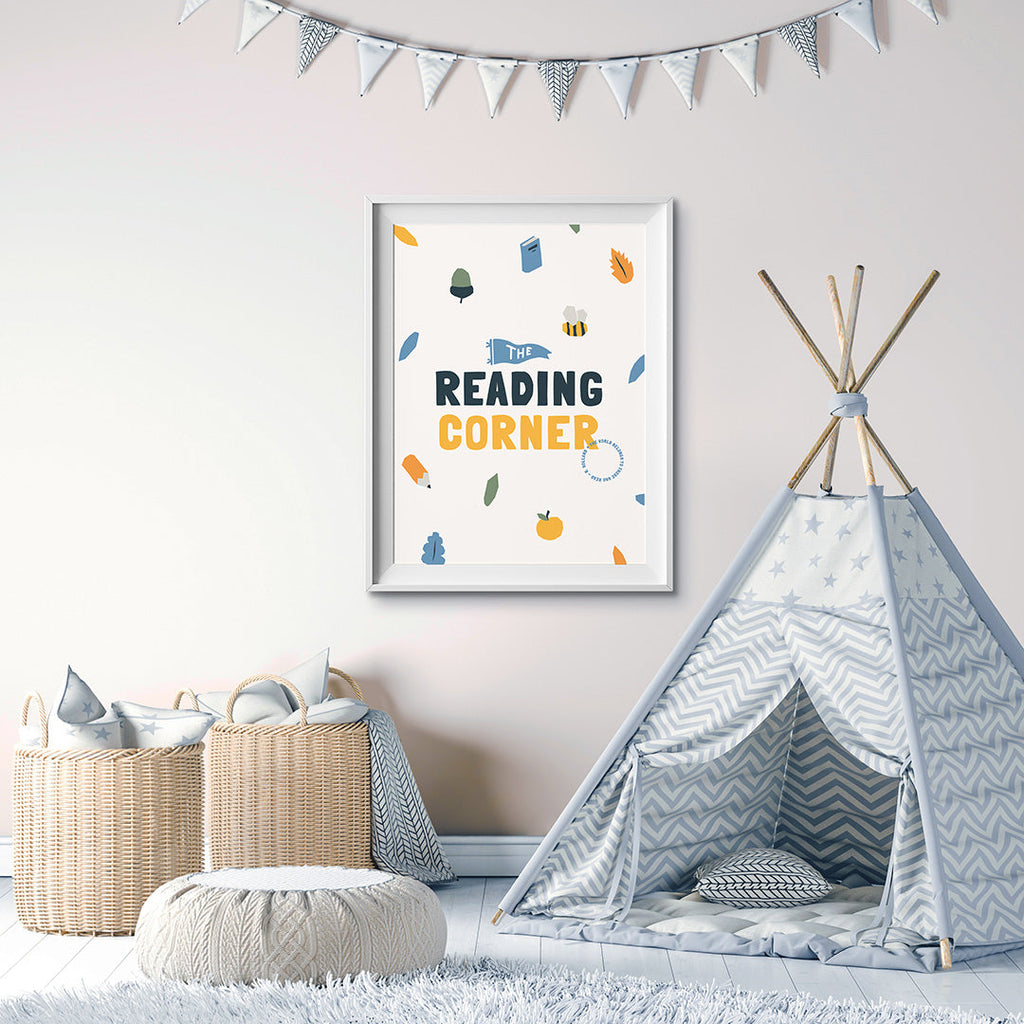 The Reading Corner Nursery Print  Tigercub Prints   