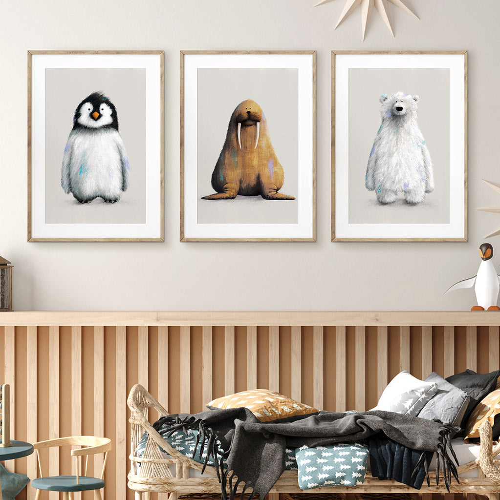 Polar Nursery Prints Set of 3 Print Sets Tigercub Prints   