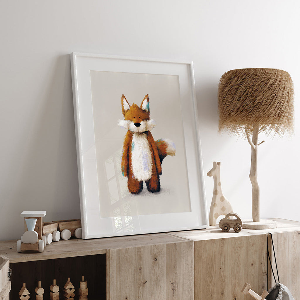 Woodland Fox Childrens Nursery Print Single Prints Tigercub Prints   