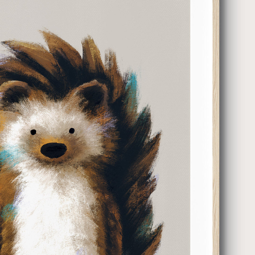 Woodland Hedgehog Childrens Nursery Print Single Prints Tigercub Prints   