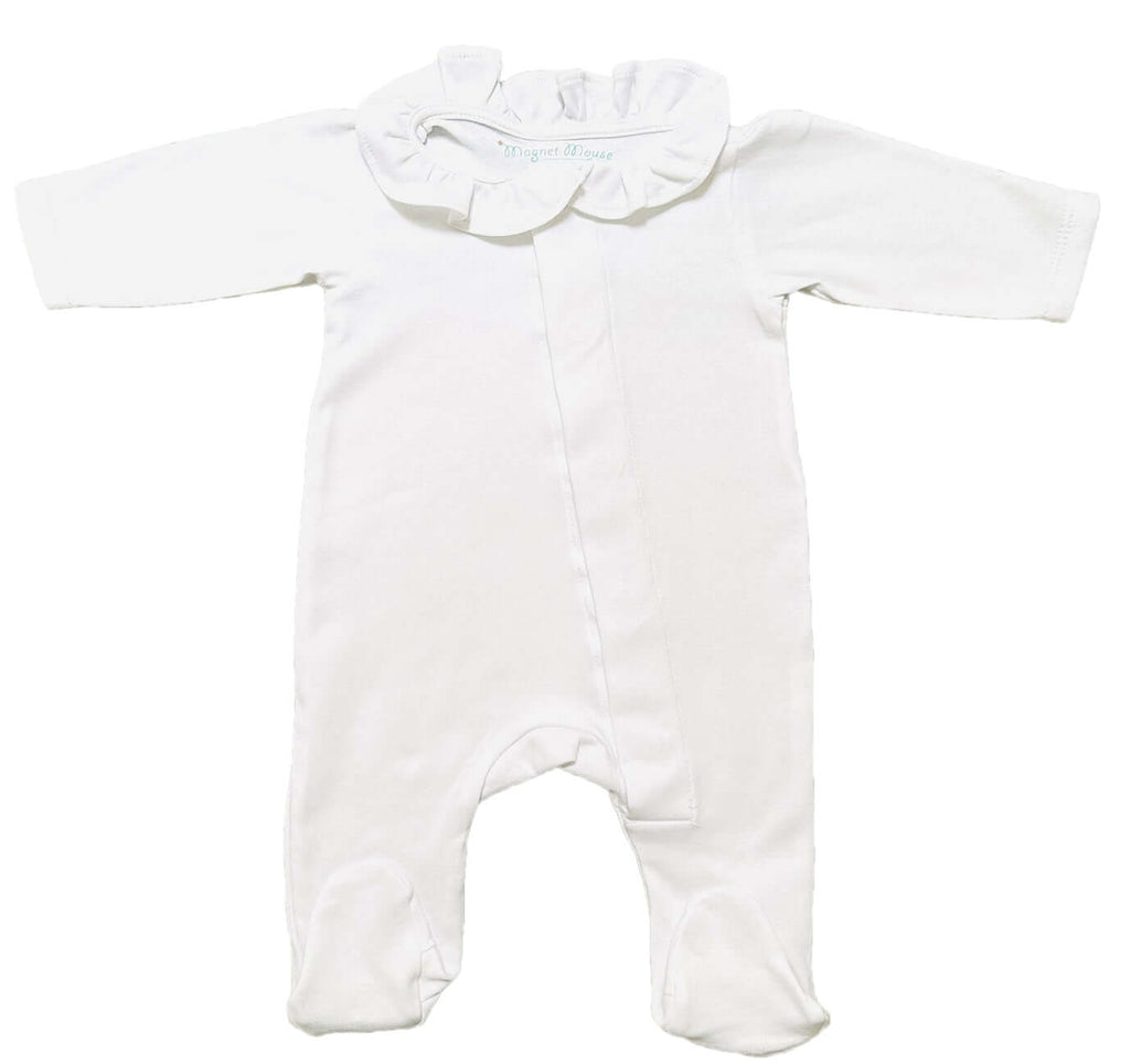 Classic Every Day White Ruffle Onesie Babygrow Magnet Mouse   