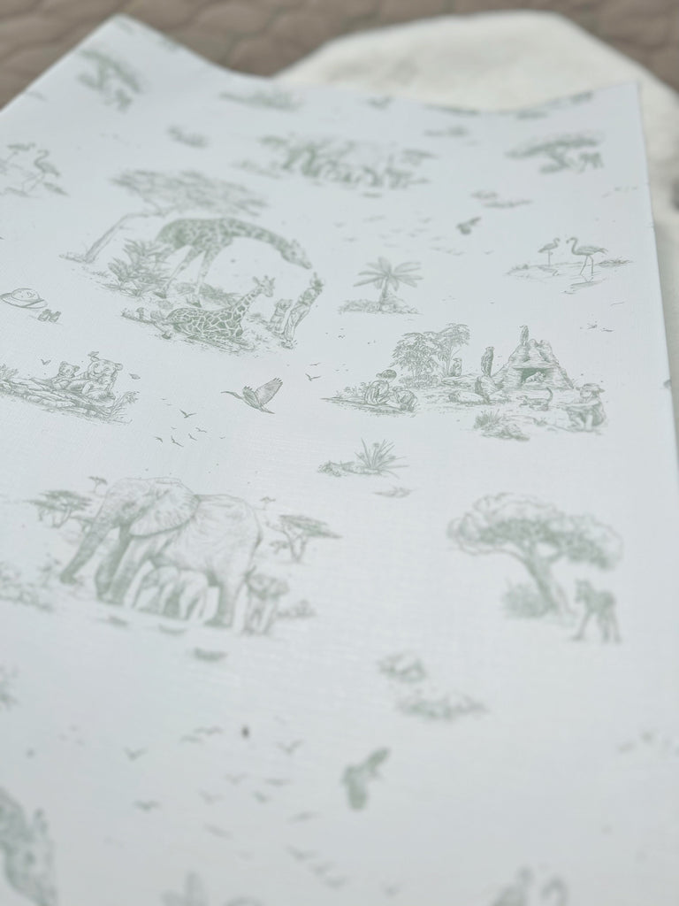 Safari Toile Travel Changing Mat Travel Changing Mat The Gilded Bird UK   