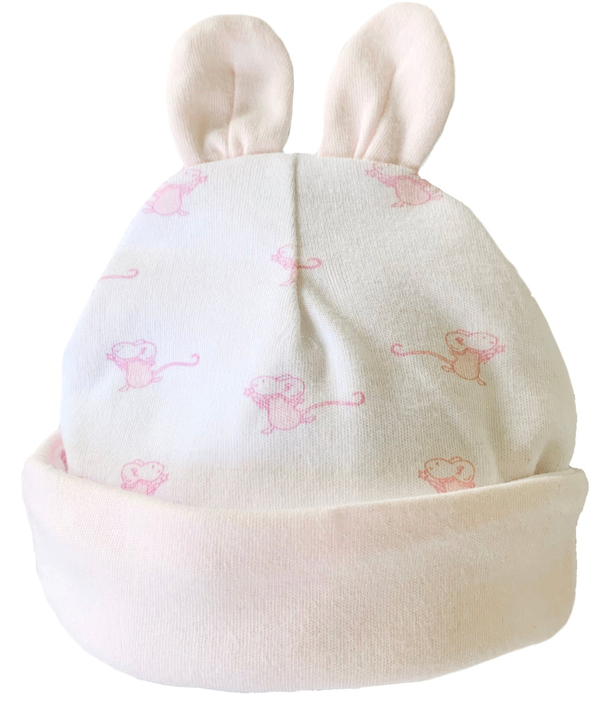 Newborn Baby Hat With Ears Baby hat Magnet Mouse Pink  