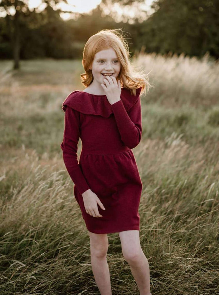 SAMPLE Ruffled Dress | 100% Cashmere dress MIKA & MILO   