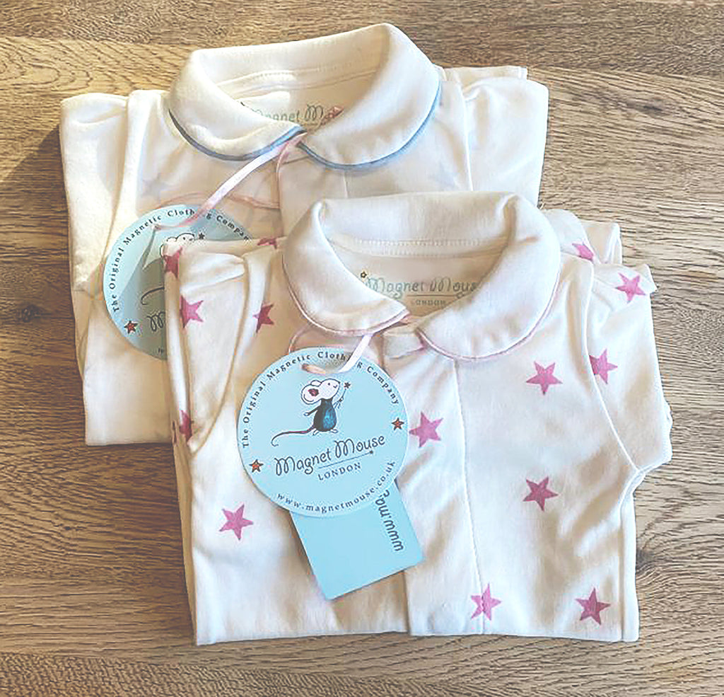 Star Print Cotton Onesie in Raspberry Pink Baby Gift Sets Magnet Mouse 1m Raspberry Pink 