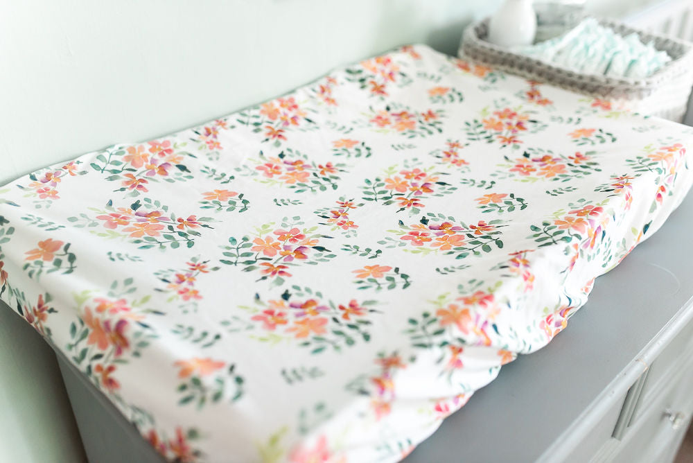 Pretty Stems Change Pad Covers/Bassinet Sheets Bedside Crib Sheet / Changing Mat Cover The Gilded Bird   