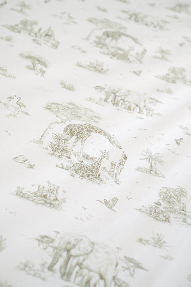 Safari Toile X-Large Muslin Swaddle Muslin Swaddle The Gilded Bird   