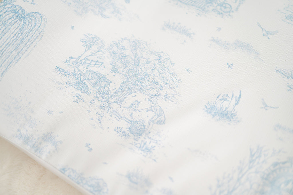 Spring Toile Blue NARROW Wedge Mat Narrow Wedge Mat The Gilded Bird UK   