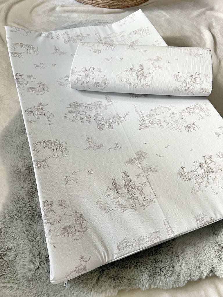 Western Toile Travel Changing Mat Travel Changing Mat The Gilded Bird UK   